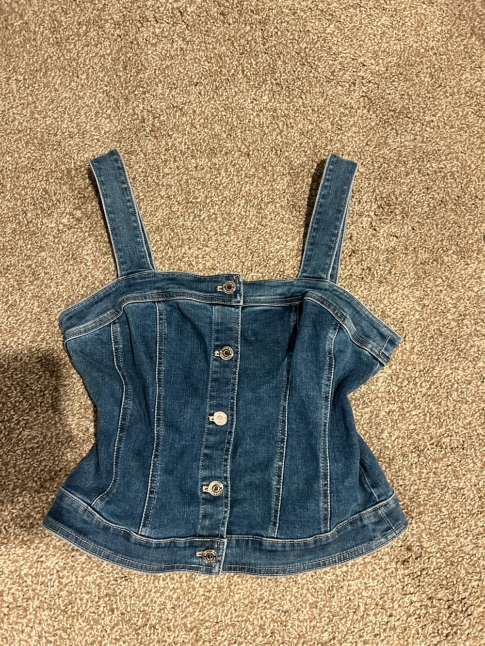 White House Black Market Blue Denim Top